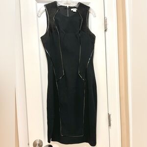 Vintage Helmut Lang Dress with leather and patent leather detailing.